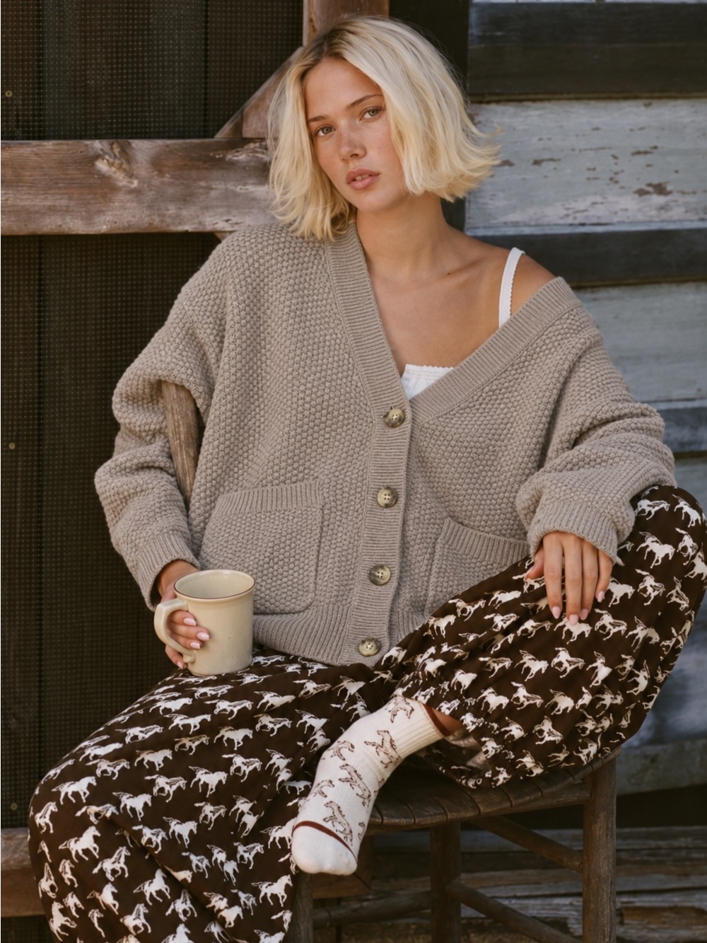 Aerie Oversized Varsity Cardigan 100% cotton